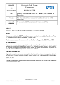 Browse Content - ESR Hub - NHS Electronic Staff Record