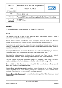 UN3733 - Known Error Log.pdf Thumbnail