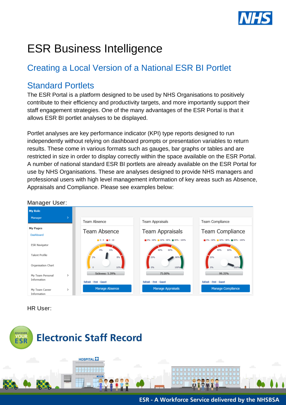 Browse Content ESR Hub NHS Electronic Staff Record
